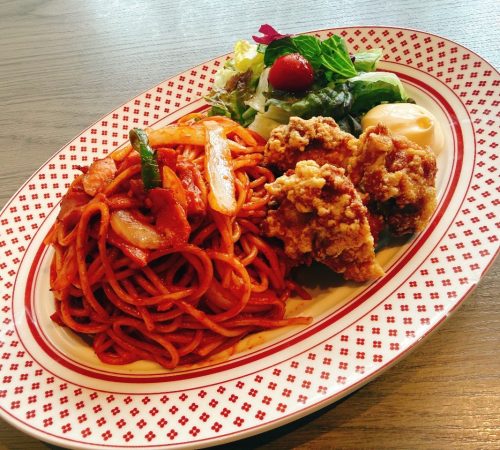 Wイタリアンスパゲッティ＆唐揚げ３ケ
